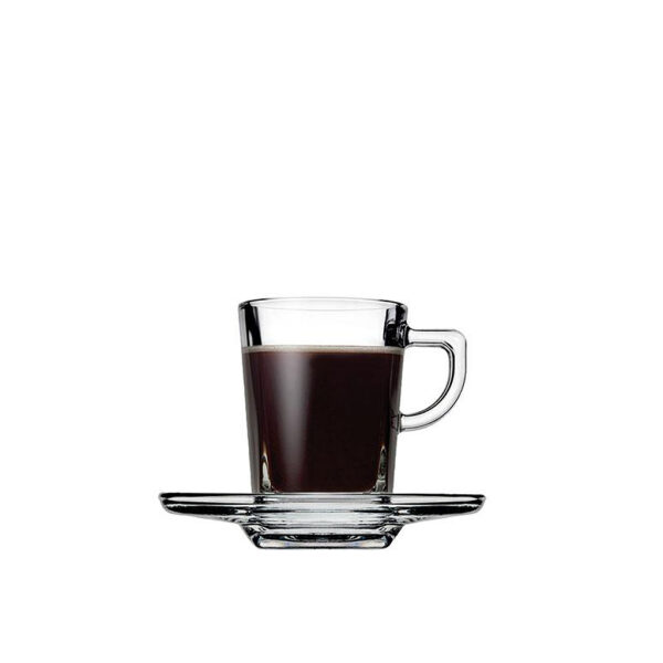 CARRE CUP AND SAUCER ESPRESSO TEMPERED 75CC P/2016 1