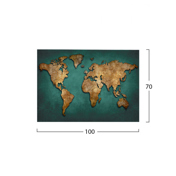 ΠΙΝΑΚΑΣ ΚΑΜΒΑΣ WORLD MAP FB97197.01 100X3X70 εκ. 2