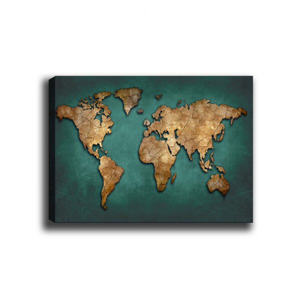 ΠΙΝΑΚΑΣ ΚΑΜΒΑΣ WORLD MAP FB97197.01 100X3X70 εκ. 3