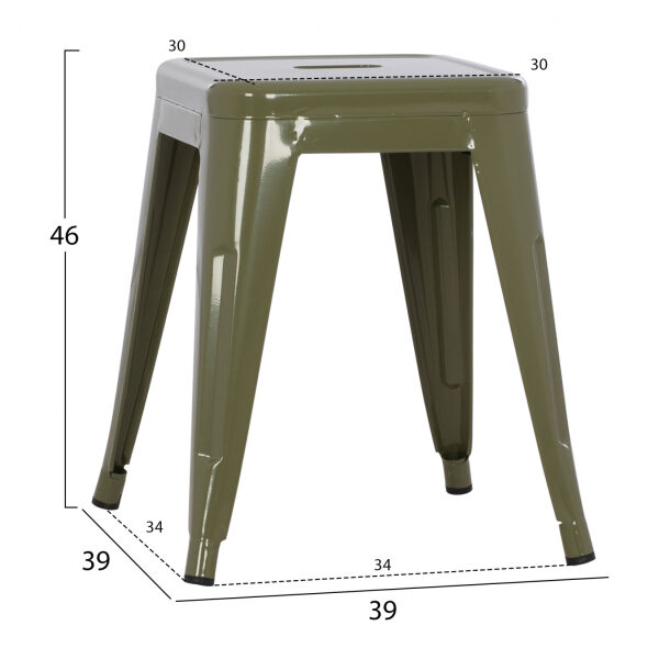 ΣΚΑΜΠΩ ΜΕΤΑΛΛΙΚΟ FB90096.13 ΣΕ ΠΡΑΣΙΝΟ 39x39x46 εκ. 2