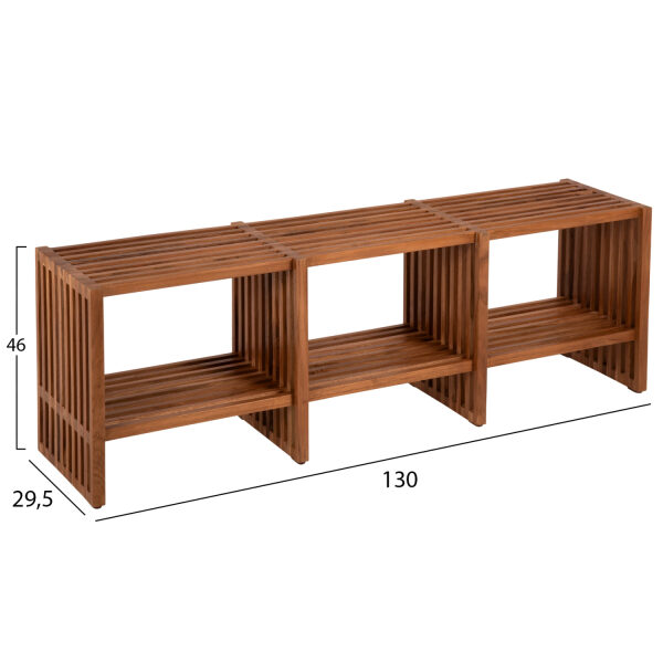 ΚΟΝΣΟΛΑ FB99831 ΜΑΣΙΦ ΞΥΛΟ TEAK ΣΕ ΦΥΣΙΚΟ ΧΡΩΜΑ 130x29,5x46Υ εκ. 2