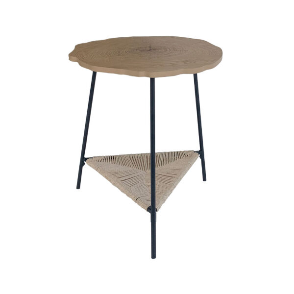 TREE SIDE TABLE ΦΥΣΙΚΟ ΜΑΥΡΟ 46x46xH52cm 2