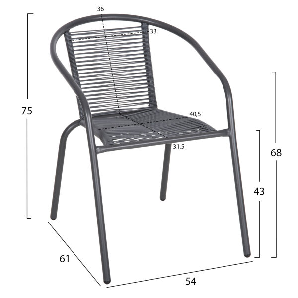 ΠΟΛΥΘΡΟΝΑ FB95969.01 ΜΕΤΑΛΛΟ ΓΚΡΙ-ΣΥΝΘ. RATTAN ΓΚΡΙ 54x61x75Υεκ. 2