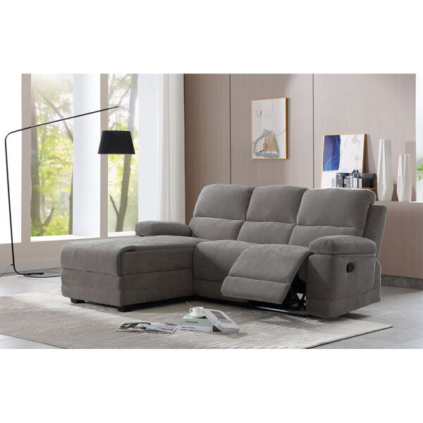 RELAX ΚΑΝΑΠΕΣ RECLINER ΓΩΝΙΑ ΑΡΙΣΤΕΡΗ ΓΚΡΙ 212x156xH96cm 1