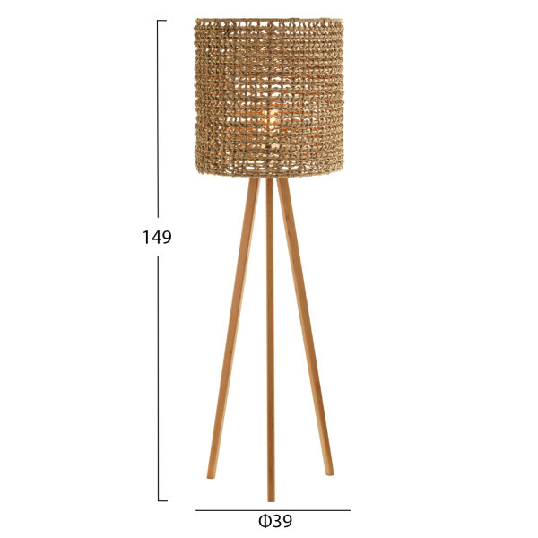 ΕΠΙΔΑΠΕΔΙΟ ΦΩΤΙΣΤΙΚΟ FB94352 RUBBERWOOD-RATTAN-SEAGRASS ΣΕ ΦΥΣΙΚΟ Φ39x149Υεκ. 2