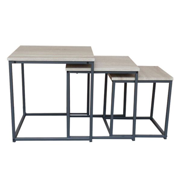 PLEGMA COFFEE TABLE SET 3ΤΕΜ SONOMA ΜΑΥΡΟ 48x48xH50cm 1