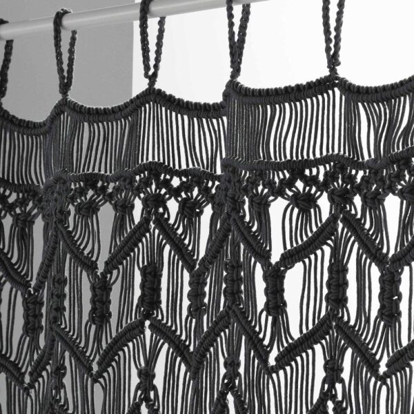 MACRAME, ΚΟΥΡΤΙΝΑ ΜΕ ΤΙΡΑΝΤΕΣ, ΒΑΜΒΑΚΕΡΗ ΜΑΥΡΟ 90x200cm 2