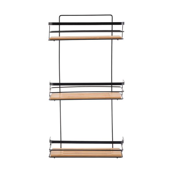 ΕΤΑΖΕΡΑ BAMBOO ESSENTIALS ΜΕΤΑΛΛΙΚΗ ΙΣΙΑ 3 ΘΕΣΕΩΝ 25.5x10.5x49cm ΜΑΥΡΗ