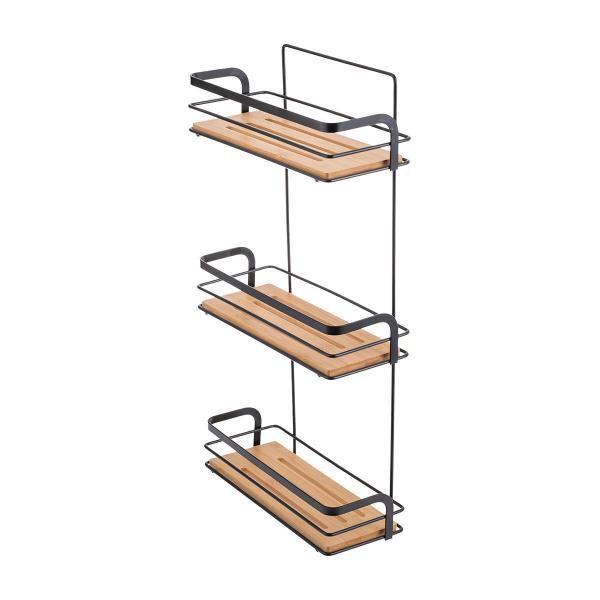 ΕΤΑΖΕΡΑ BAMBOO ESSENTIALS ΜΕΤΑΛΛΙΚΗ ΙΣΙΑ 3 ΘΕΣΕΩΝ 25.5x10.5x49cm ΜΑΥΡΗ