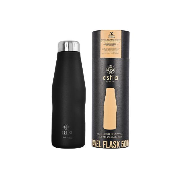 ΘΕΡΜΟΣ TRAVEL FLASK SAVE THE AEGEAN 500ml MIDNIGHT BLACK