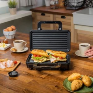 ESTIA ΤΟΣΤΙΕΡΑ KING TOAST 2 ΘΕΣΕΩΝ 900w ΜΕ ΒΑΘΙΕΣ ΑΠΟΣΠΩΜΕΝΕΣ ΑΝΤΙΚΟΛΛΗΤΙΚΕΣ ΠΛΑΚΕΣ