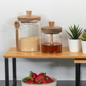 ΔΟΧΕΙΟ ΑΠΟΘΗΚΕΥΣΗΣ ALLURE ΓΥΑΛΙΝΟ 850ml 9.7x12x17cm ΜΕ ΚΟΥΤΑΛΙ