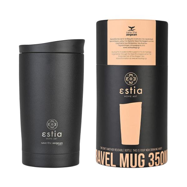 ΘΕΡΜΟΣ TRAVEL MUG SAVE THE AEGEAN 350ml MIDNIGHT BLACK