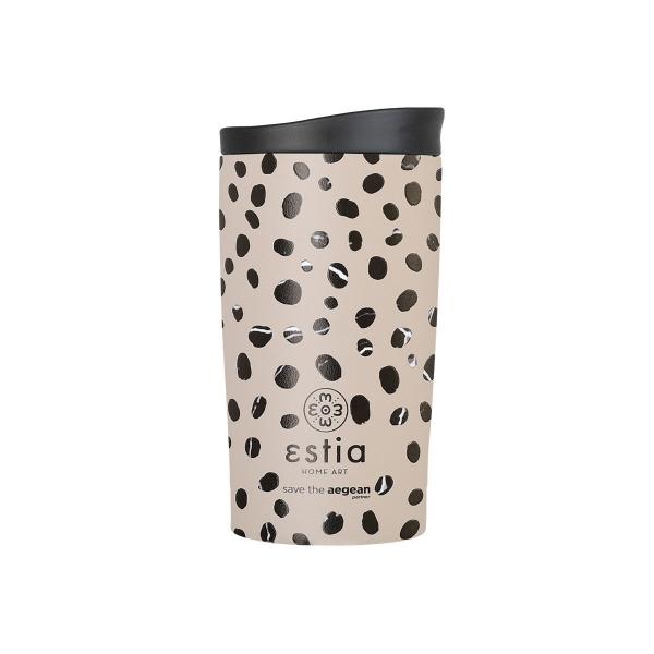 ΘΕΡΜΟΣ TRAVEL MUG SAVE THE AEGEAN 350ml LEOPARD TAUPE