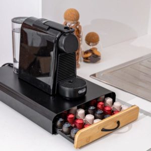 ΘΗΚΗ ΓΙΑ ΚΑΨΟΥΛΕΣ ESPRESSO BAMBOO ESSENTIALS ΜΕΤΑΛΛΙΚΗ ΣΥΡΤΑΡΩΤΗ 60 ΘΕΣΕΩΝ ΜΑΥΡΗ