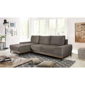 NATURA ΚΑΝΑΠΕΣ ΚΡΕΒΑΤΙ ΓΩΝΙΑ ΑΡΙΣΤΕΡΗ TAUPE 283x164xH90cm