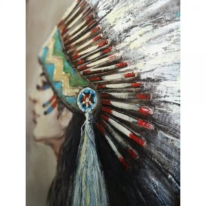 INDIAN LADY ΠΙΝΑΚΑΣ ΚΑΜΒΑΣ ΞΥΛΟ 90x90xH3,5cm