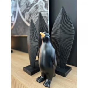 PENGUIN DECO ΠΙΝΓΚΟΥΙΝΟΣ POLYRESIN ΜΑΥΡΟ ΧΡΥΣΟ 13x13xH29cm