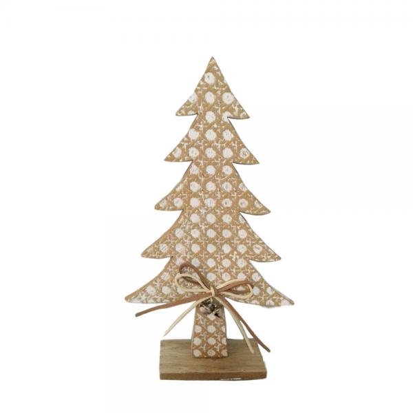 XMAS NATUR ΔΕΝΤΡΟ MDF ΦΥΣΙΚΟ ΛΕΥΚΟ 20x5xH35cm