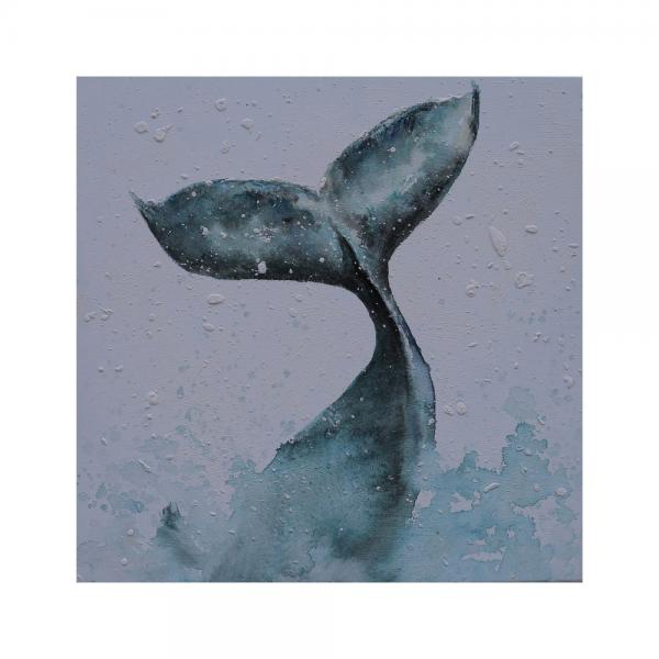 WHALE ΠΙΝΑΚΑΣ ΚΑΜΒΑΣ ΞΥΛΟ 80x80xH3,5cm