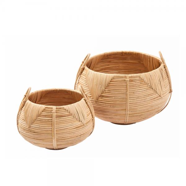 SIFIR ΚΑΛΑΘΙ SET 2ΤΜΧ RATTAN ΦΥΣΙΚΟ 45x45xH28cm