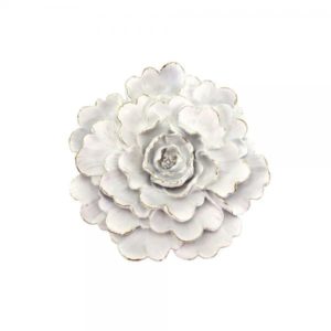 WHITE ROSE DECO ΤΟΙΧΟΥ POLYRESIN ΛΕΥΚΟ 24x24xH5cm