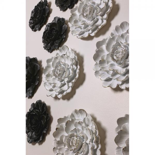 WHITE ROSE DECO ΤΟΙΧΟΥ POLYRESIN ΛΕΥΚΟ 24x24xH5cm