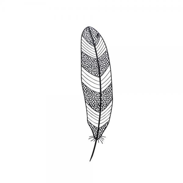 FEATHER DECO ΤΟΙΧΟΥ ΜΕΤΑΛΛΟ ΜΑΥΡΟ 22x1,5xH96,5cm