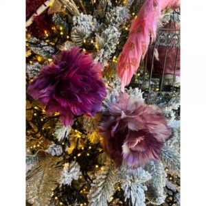 XMAS GRAPE ΚΡΕΜΑΣΤΗ ΜΠΑΛΑ ΜΕ ΦΤΕΡΑ POLYFOAM ΦΤΕΡΟ ΜΩΒ 12x12xH10cm