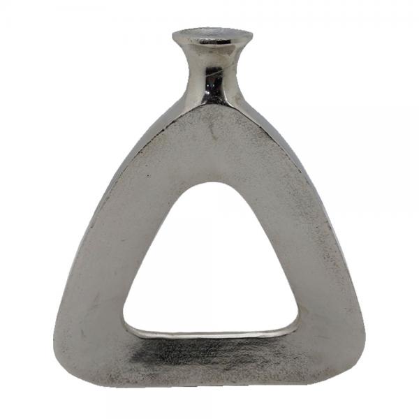 ABSTRACT TRIANGLE ΒΑΖΟ ΑΛΟΥΜΙΝΙΟ SILVER NICKEL 33x5xH38cm