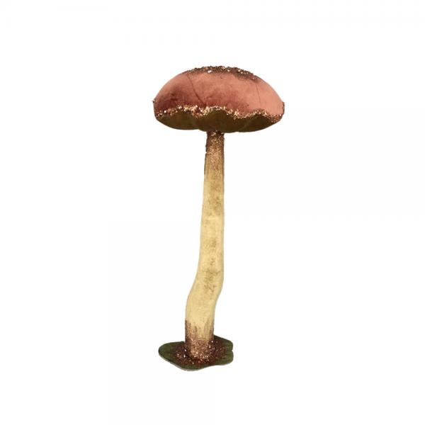 XMAS AGARICUS BROCADE M ΜΑΝΙΤΑΡΙ FOAM ΒΕΛΟΥΔΟ DUSTY PINK 33x33xH81cm