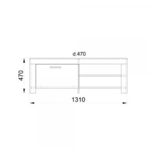 PETRA TV STAND SONOMA ΣΚΟΥΡΟ 131x47xH47cm