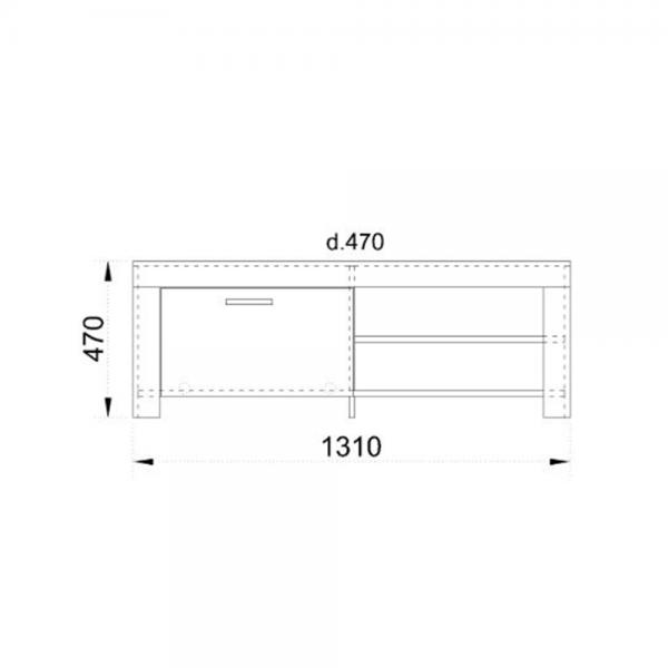 PETRA TV STAND SONOMA ΣΚΟΥΡΟ 131x47xH47cm