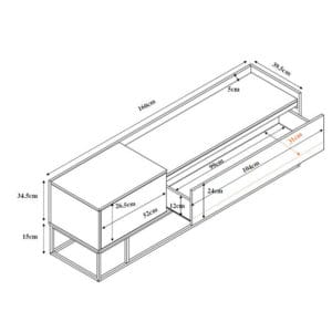 HILTON TV STAND SONOMA DECAPE 160x39,5xH45cm