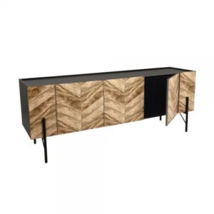 PARKE TV STAND ΜΑΥΡΟ ΦΥΣΙΚΟ ΜΕ PATTERN 160x43xH60cm