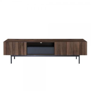 GROOVES TV STAND 3ΠΟΡΤΕΣ 1ΣΥΡΤΑΡΙ ΚΑΡΥΔΙ ΓΚΡΙ 180x40xH50cm