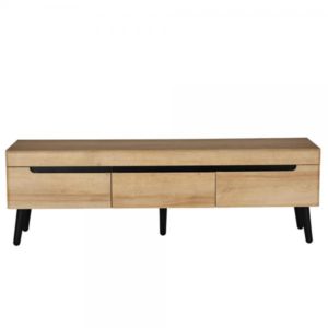 GRIF TV STAND ΦΥΣΙΚΟ ΜΑΥΡΟ 160x40xH50cm