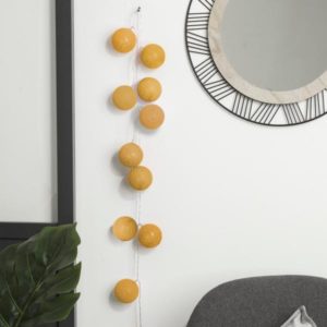 ΦΩΤΑΚΙΑ ΓΙΡΛΑΝΤΑ, ΡΕΥΜΑΤΟΣ LED 20 ΜΠΑΛΕΣ D6xL435cm, COTTON PVC ΚΙΤΡΙΝΑ