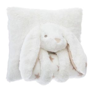 ΠΑΙΔΙΚΟ ΜΑΞΙΛΑΡΙ ΜΕ ΚΟΥΒΕΡΤΟΥΛΑ RABBIT, POLYESTER ΛΕΥΚΟ 33x33cm