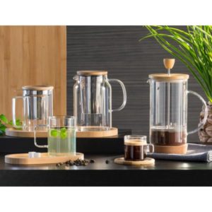 BAMBOO, ΚΑΦΕΤΙΕΡΑ 1L ΜΕ ΕΜΒΟΛΟ INOX ΦΥΣΙΚΟ 10x16,8x22,5cm