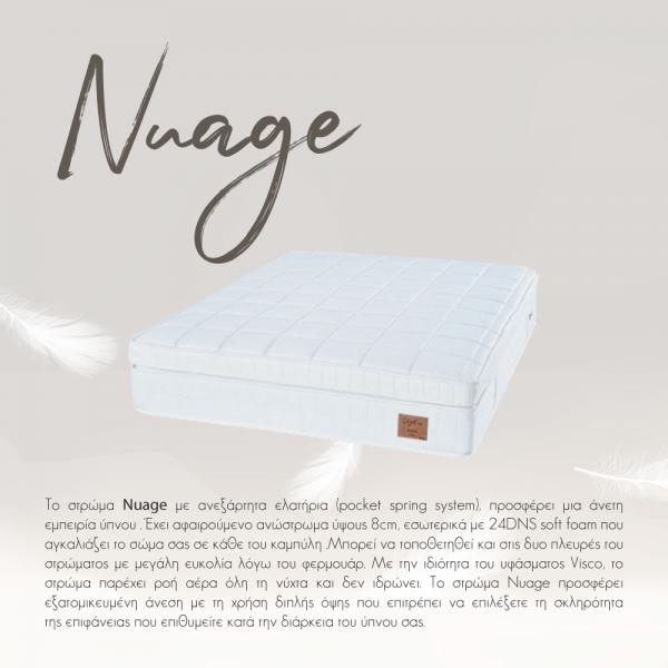 NUAGE ΣΤΡΩΜΑ 120x200cm ΛΕΥΚΟ 200x120xH34cm