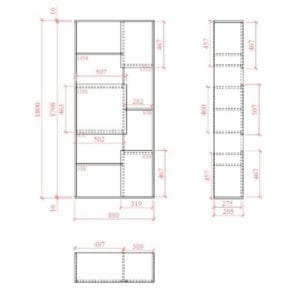 BOX ΒΙΒΛΙΟΘΗΚΗ SONOMA ΛΕΥΚΟ 80x30xH180cm