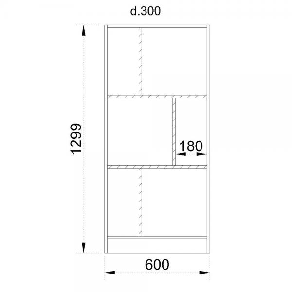 MAZE 4 60 ΒΙΒΛΙΟΘΗΚΗ ΧΑΜΗΛΗ SONOMA ΓΚΡΙ ΣΚΟΥΡΟ 60x30xH130cm