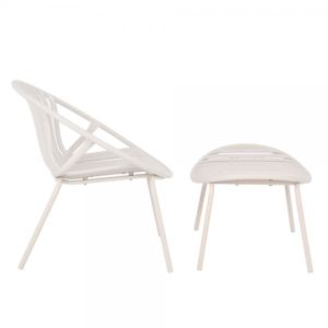 NADIN ΠΟΛΥΘΡΟΝΑ SET 2ΤΕΜ OFF WHITE 79,5x70xH74cm