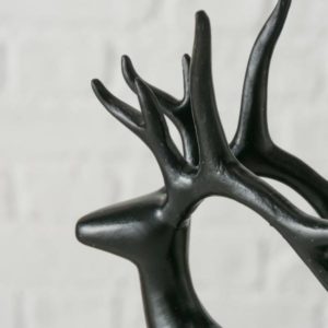 DEER A, ΔΙΑΚΟΣΜΗΤΙΚΗ ΦΙΓΟΥΡΑ POLYRESIN ΜΑΥΡΟ L9xH19cm