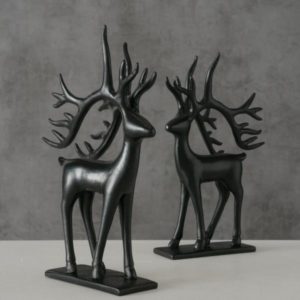 DEER A, ΔΙΑΚΟΣΜΗΤΙΚΗ ΦΙΓΟΥΡΑ POLYRESIN ΜΑΥΡΟ L9xH19cm