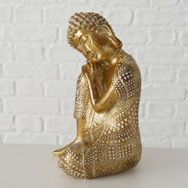BUDDHA A, ΔΙΑΚΟΣΜΗΤΙΚΟΣ ΒΟΥΔΑΣ POLYRESIN ΧΡΥΣΟΣ W10xH18cm