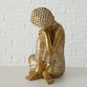 BUDDHA C, ΔΙΑΚΟΣΜΗΤΙΚΟΣ ΒΟΥΔΑΣ POLYRESIN ΧΡΥΣΟΣ W10xH18cm