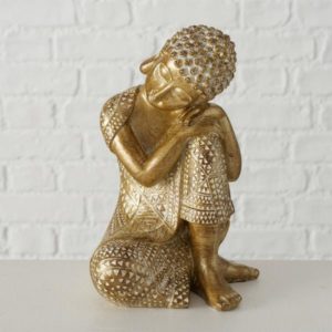 BUDDHA C, ΔΙΑΚΟΣΜΗΤΙΚΟΣ ΒΟΥΔΑΣ POLYRESIN ΧΡΥΣΟΣ W10xH18cm