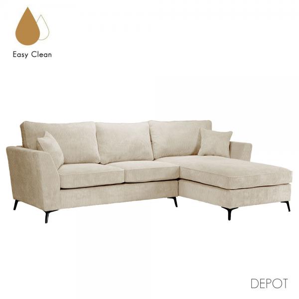 BOEL ΚΑΝΑΠΕΣ ΓΩΝΙΑ ΔΕΞΙΑ BEIGE 280x170xH92cm